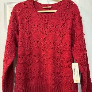 Red Knit Women's Sweater